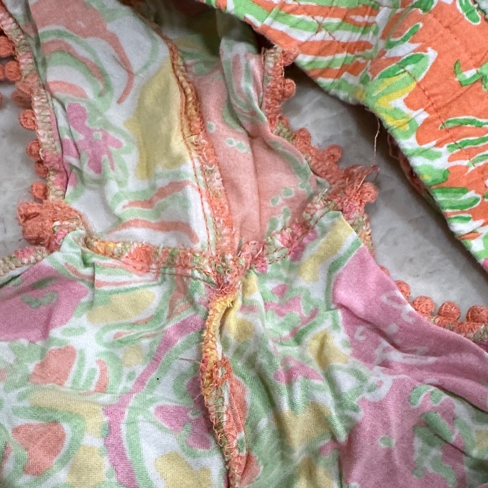 Lilly Pulitzer Navy/White and Pink/Green/Yellow Patterned Shorts Bundle SZ Large - Picture 3 of 7